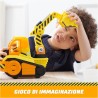 Rubble & Crew, Veicolo da lavoro Deluxe di Rubble, Bulldozer da cantiere con luci, suoni e personaggio, giocattoli per bambini