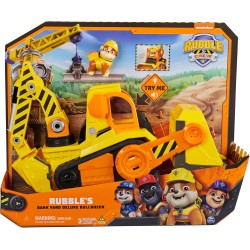 Rubble & Crew, Veicolo da lavoro Deluxe di Rubble, Bulldozer da cantiere con luci, suoni e personaggio, giocattoli per bambini