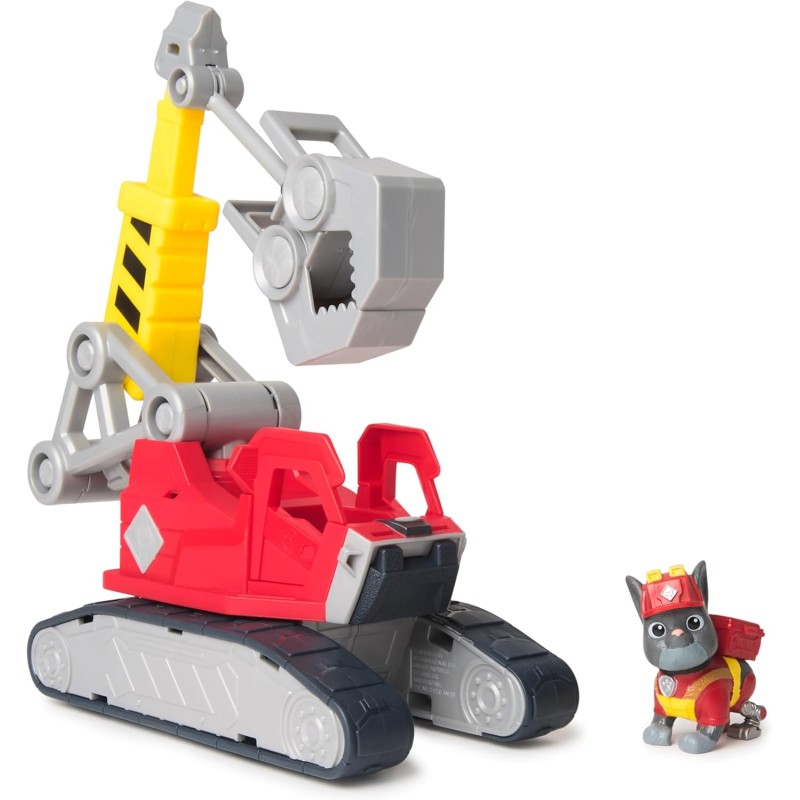 Rubble & Crew, Mega Gru di Charger, Veicolo Giocattolo con Personaggio Charger e 2 Attrezzi Rimovibili, Giocattoli Paw Patrol p