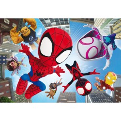 Clementoni - Puzzle per Bambini 104 Pezzi Supercolor, per Bambini 4+ Anni, Illustrazione con Supereroe Spidey, Idea Regalo, Mad