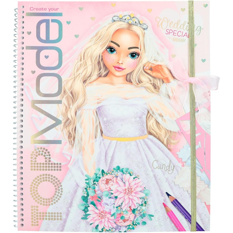 Depesche 12393 Crea Il Tuo Speciale Matrimonio TOPModel - Libro di Adesivi con 60 Pagine per Creare Bellissimi Abiti, Inclusi F