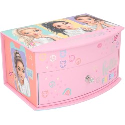 Depesche 12719 TOPModel Snap Shots - Piccolo portagioie in Rosa con Motivo a Modella e Design colorato, portagioie con Specchio