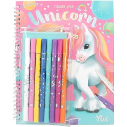 Depesche 12930 Ylvi - Set di Libri da colorare con 30 Pagine Doppie per Creare Motivi di Modelli, Inclusi 7 pennarelli a Punta 