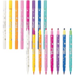 Depesche 12930 Ylvi - Set di Libri da colorare con 30 Pagine Doppie per Creare Motivi di Modelli, Inclusi 7 pennarelli a Punta 