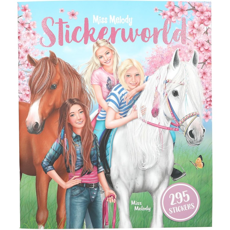 Depesche 13028 Miss Melody - Libro di Adesivi con 24 Pagine di Sfondo da disegnare da Soli, Inclusi 3 Adesivi a Doppia Pagina