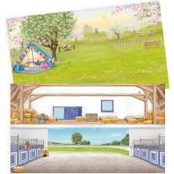 Depesche 13028 Miss Melody - Libro di Adesivi con 24 Pagine di Sfondo da disegnare da Soli, Inclusi 3 Adesivi a Doppia Pagina