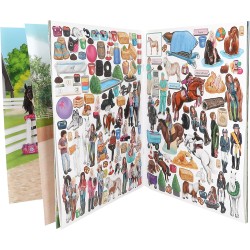 Depesche 13028 Miss Melody - Libro di Adesivi con 24 Pagine di Sfondo da disegnare da Soli, Inclusi 3 Adesivi a Doppia Pagina