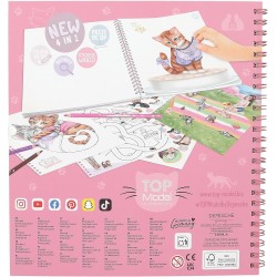 Depesche 13038 TOPModel Crea Il Tuo Gattino - Libro da colorare con 47 Pagine per disegnare Motivi di Gatti, incl. 5 Fogli di A