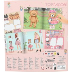 Depesche 13209 TOPModel Team Teddy - Libro di adesivi con 20 pagine di sfondo illustrate da disegnare da soli, inclusi 3 adesiv