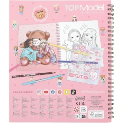 Depesche 13210 TOPModel Team Teddy-Libro da colorare con 40 Pagine per Creare Motivi di Modelli e orsacchiotti, incl. 1 Foglio 