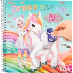 Depesche 13215 Ylvi Dress Me Up - Libro di Adesivi con 24 Pagine di Motivi di unicorni prestampati da disegnare da Soli, Inclus