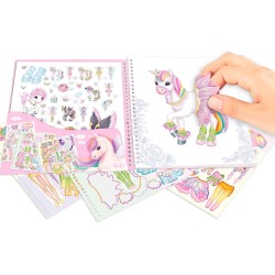 Depesche 13215 Ylvi Dress Me Up - Libro di Adesivi con 24 Pagine di Motivi di unicorni prestampati da disegnare da Soli, Inclus