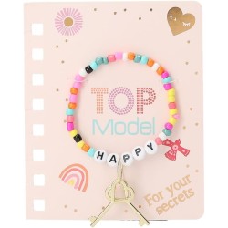 Depesche 13269 TOPModel - Diario con Chiusura a Cuore e Braccialetto, Libro in Rosa, con Motivo Modello, Dettagli in Oro e Pagi