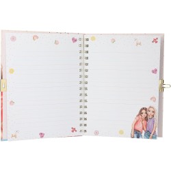 Depesche 13269 TOPModel - Diario con Chiusura a Cuore e Braccialetto, Libro in Rosa, con Motivo Modello, Dettagli in Oro e Pagi