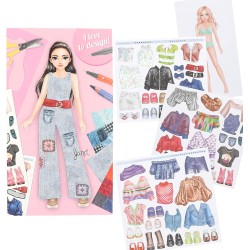 Depesche 13345 Crea Il Tuo TOPModel - Libro da colorare Design Studio, con 30 Pagine per disegnare Motivi di Modelli, Inclusi A