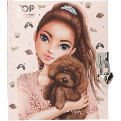 Depesche 13570 TOPModel Kitty And Doggy - Diario con Chiusura a Cuore e Chiave, Libro in Rosa, con Motivo a Modella, Motivo a C