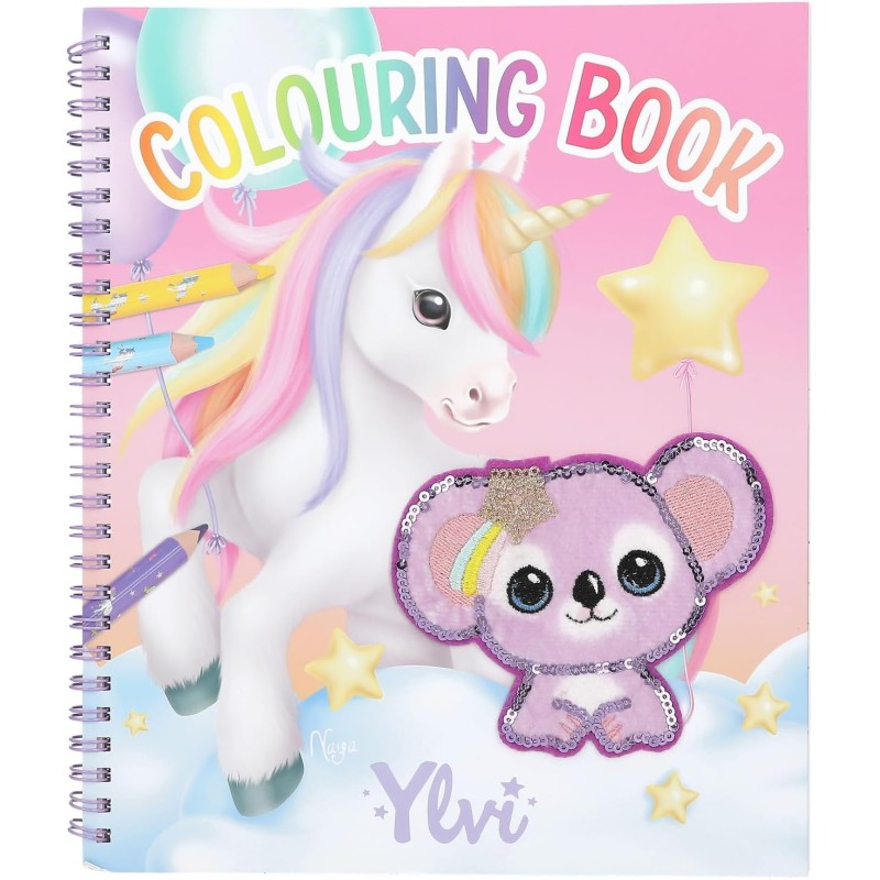 Depesche 13587 Ylvi - Libro da colorare con 40 pagine di motivi di unicorni prestampati, incl. 1 foglio di adesivi