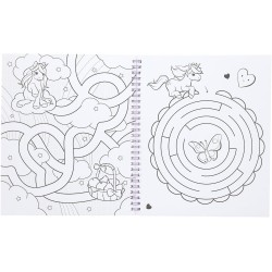 Depesche 13587 Ylvi - Libro da colorare con 40 pagine di motivi di unicorni prestampati, incl. 1 foglio di adesivi