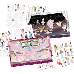 Depesche 13610 TOPModel Stickerworld Ballet - Libro di Adesivi con 20 Pagine di Sfondo da incollare, Incluse 3 Pagine Doppie di
