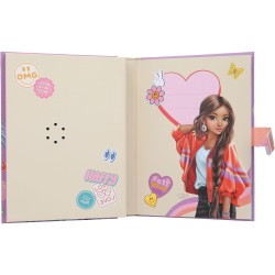 Depesche 13621 TOPModel Girl Power - Diario con codice numerico e sonoro, Libro in Rosa, con Motivo Modello e 192 Pagine a Righ