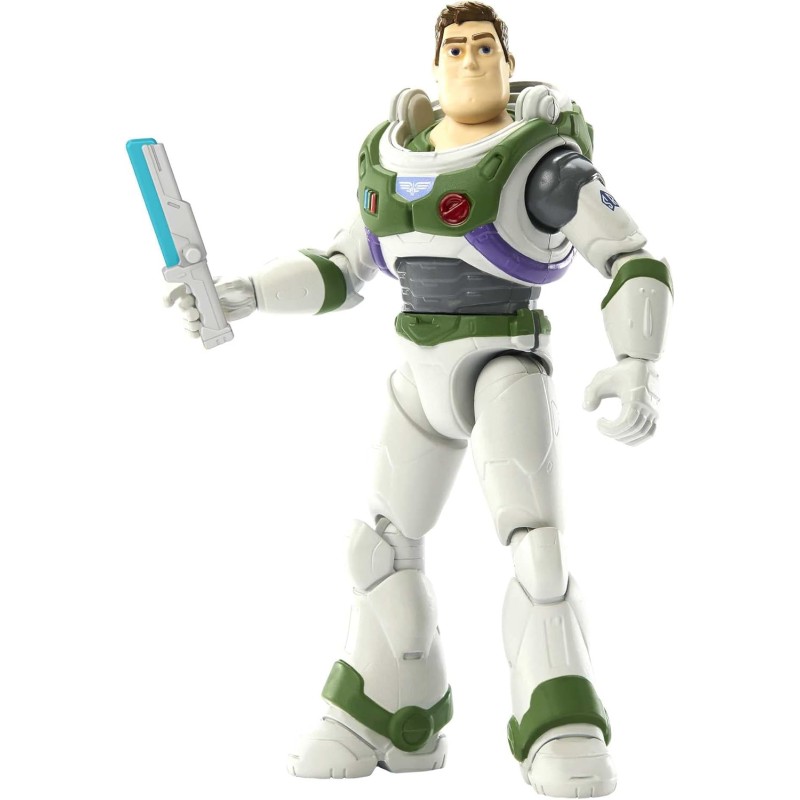 Mattel - Buzz Lightyear La vera storia di Buzz Space Ranger Alpha Buzz Lightyear Action Figure autentica da 12,7 cm, con 12 art