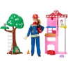 Barbie Carriere - Vigilessa del Fuoco, playset con bambola e caserma dei pompieri, include 2 cuccioli con effetto cambia colore