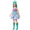 Barbie - Bambola Unicorno, con coloratissimi capelli fantasia, outfit sfumato e accessori fantasy a tema inclusi, ispirata a Ba