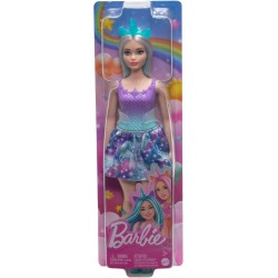 Barbie - Bambola Unicorno, con coloratissimi capelli fantasia, outfit sfumato e accessori fantasy a tema inclusi, ispirata a Ba