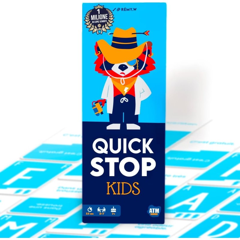 ATM Gaming QUICKSTOP Kids - Gioco di Carte per Bambini e Famiglie - Età 7+ - Da 2 a 7 Giocatori - Divertente e Veloce - Gioco d