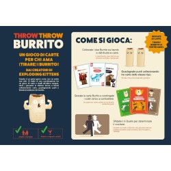 Asmodee - Throw Throw Burrito - Divertente Gioco da Tavolo, con Due Burrito Squishy, Carte da Gioco, 7+ Anni, 2-6 Giocatori, Ed