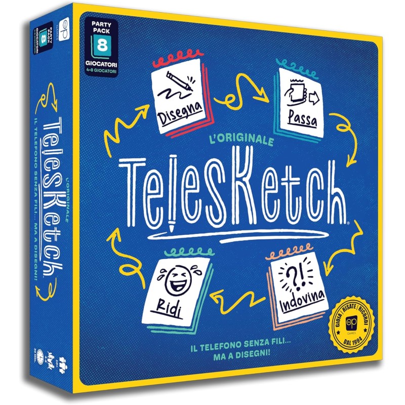 Asmodee Telesketch, Nuova Versione, Gioco da Tavolo, 10+ Anni, 4-8 Giocatori, Edizione in Italiano