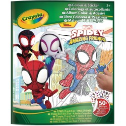 Crayola, Album da Colorare con Sticker Spidey, 32 pagine e 4 fogli di adesivi inclusi, 04-0738