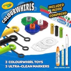 ColourWhirls, la Trottola dei Colori, Set con 3 Trottole, Colori Assortiti, Sfide in Famiglia e con gli Amici, Gioco e Regalo C