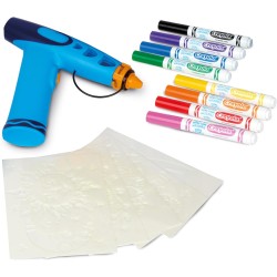 CRAYOLA Marker Airbrush - Aerografo Creativo per Bambini con 8 Pennarelli Lavabili e 5 Stencil, Giocattolo Educativo per Attivi