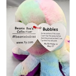TY Beanie Boos - Bubbles il Polipo con Occhi Verdi Grandi e Glitter, il Peluche con gli Occhi Grandi Scintillanti - 15 Cm - T37