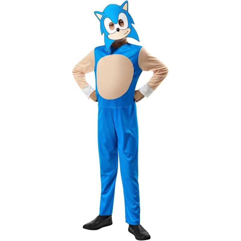 Rubies Costume Sonic The Hedgehog per bambino e bambina Tg.XS (5/6 anni) 110-116 cm, Tuta e maschera, Licenza Ufficiale Sega
