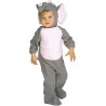 Rubies Costume Elefante per neonato 12/18 mesi, Tuta con cappuccio e coda