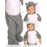 Rubies Costume Elefante per neonato 12/18 mesi, Tuta con cappuccio e coda