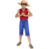 Rubies Costume Monkey D. Rufy One Piece, Luffy, Top, pantaloni, capello, Tg.S (7/8 anni) 122-128 cm