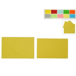 8 Biglietti Auguri con Buste Colorate 13,5x8,5 cm, colori assortiti