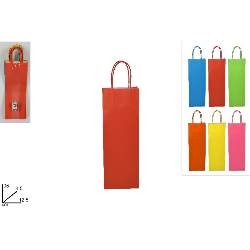 Busta Regalo Carta 36x8,5x12,5 cm, colori assortiti, 1 pezzo