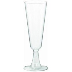 Flute Plastica 6 Pz Trasparenti da 133 cc