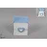 Sacchettino Nascita Cuore Celeste 13x10 cm
