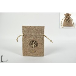 Sacchetto Juta con Albero della Vita 13x10 cm
