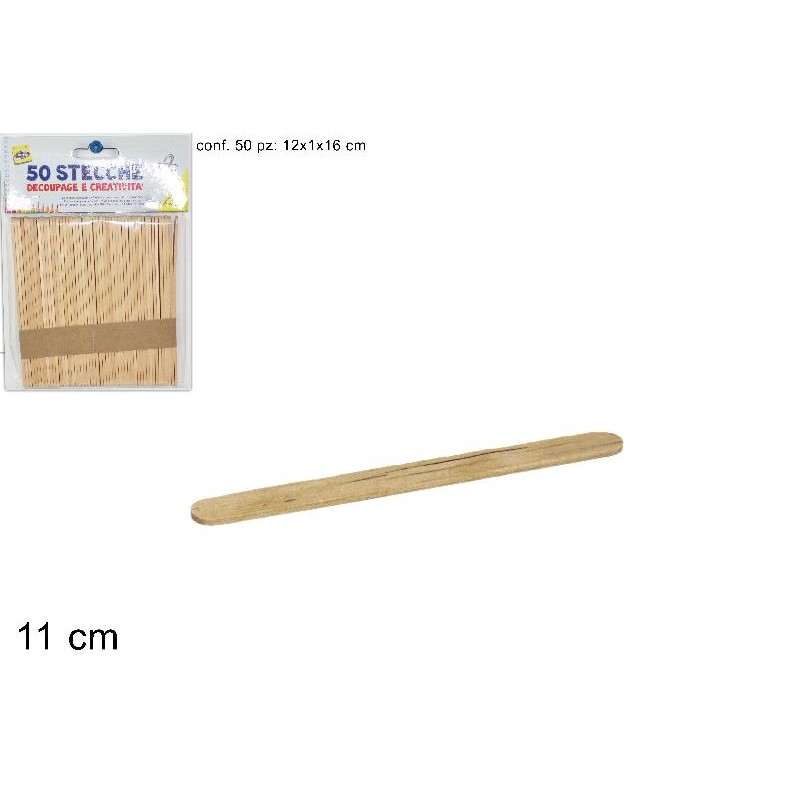 Stecche 50 Pezzi 11 cm Color Naturale, x Decoupage