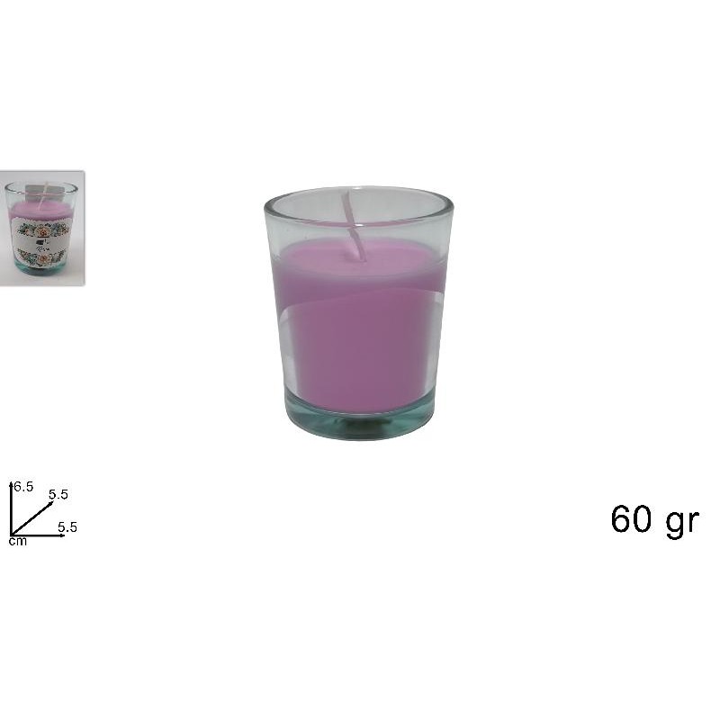 Candela Profumata Rose in Bicchiere