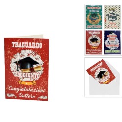 Biglietto LAUREA Auguri 13,5x8,5 cm, modelli assortiti, 1 pezzo