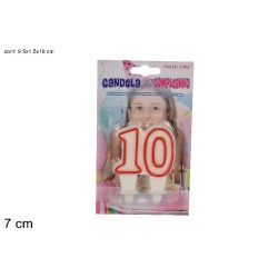 Candela 10 Anni, 7 cm
