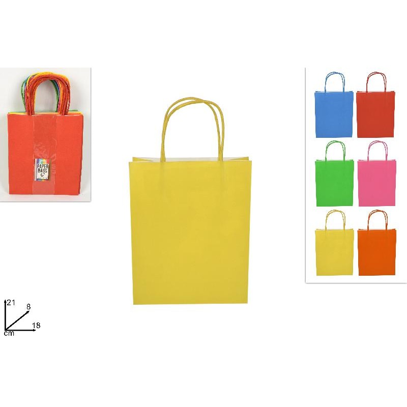 Busta Regalo Carta 21x8x18 cm, colori assortiti, 1 pezzo