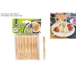 Forchettine Aperitivo Bamboo 9 cm, 50 Pezzi